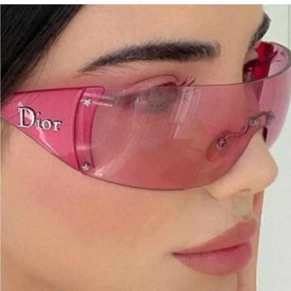 LIKE NEW SO RARE DIOR Vintage Golf Pink rimless sunglasses Y2K Barbie style - Picture 3 of 15